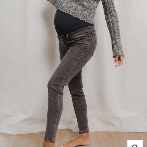 Blanqi Denim Postpartum Support Skinny Jeans Size 6 Pull-On Charcoal Gray - Picture 1 of 6